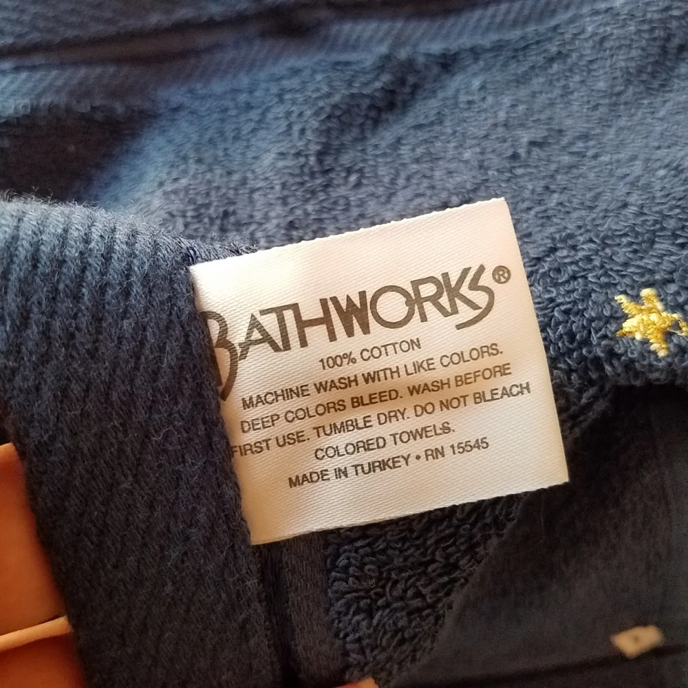 Laurel Canyon Bathworks Celestial Navy Blue Sun Moon Stars 3-pc Towel Set NWT